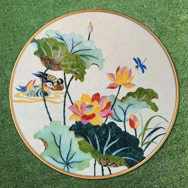 焕新石文化丨石艺精品赏析——大理石镶嵌画(图2)