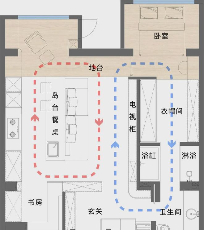 K8国际入口巧改双洄游动线后夫妻的实用家(图4)