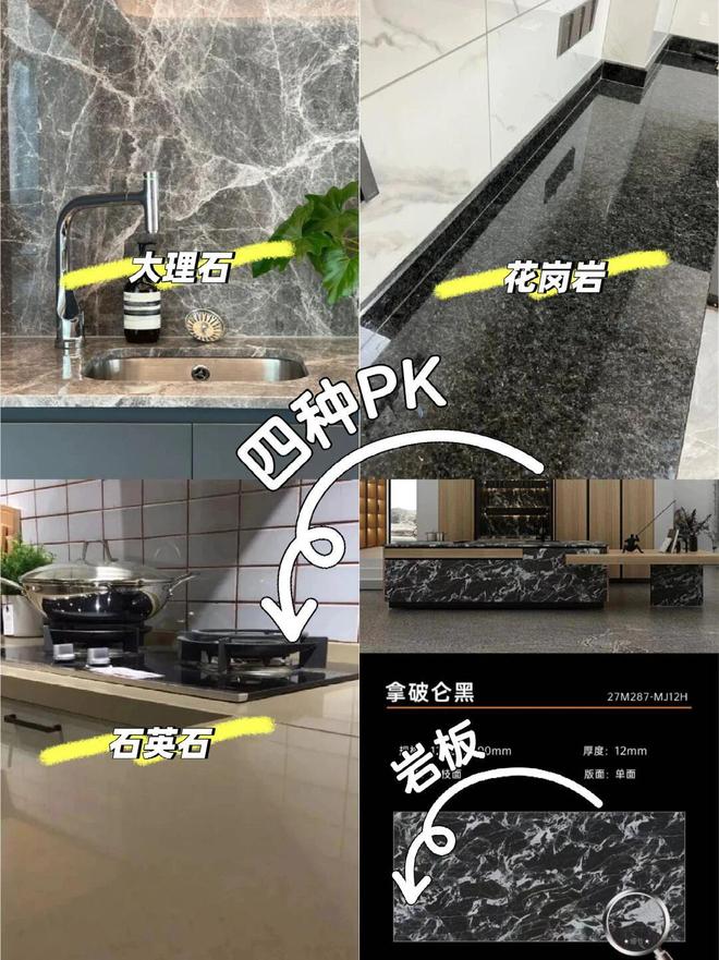 如何避免装修跑偏？了解花岗岩、岩板、大理石的用途让你心中有数(图1)